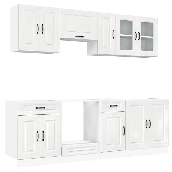 vidaXL Mueble cocina Kalmar blanco de alto brillo 8 pzas