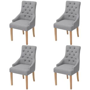 vidaXL Sillas de comedor 4 unidades tela gris claro