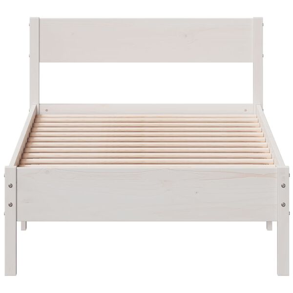 vidaXL Estructura cama sin colch&oacute;n madera maciza pino blanca 100x200cm