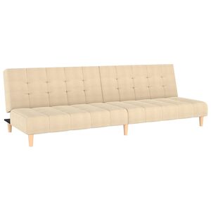 vidaXL Sof&aacute; cama de 2 plazas tela color crema