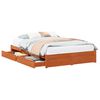 vidaXL Estructura de cama con caj&oacute;n con rueda Marr&oacute;n cera 160 x 200 cm