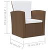vidaXL Set muebles de jardín 8 pzas y cojines ratán sintético marrón