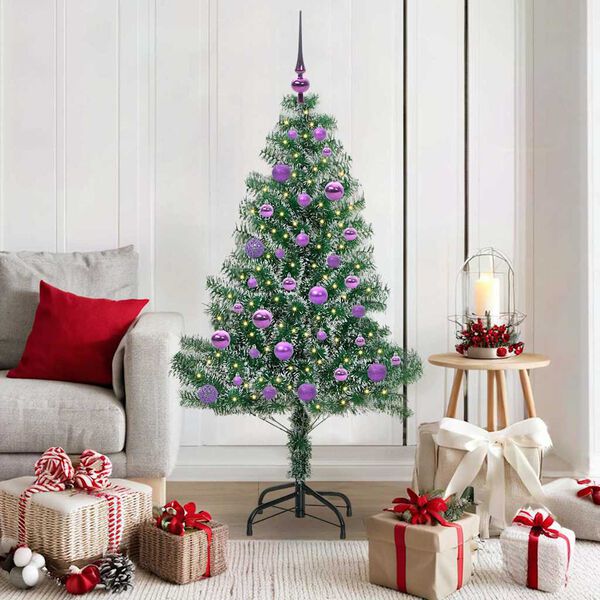 vidaXL &Aacute;rbol de Navidad Artificial Nevado con Luz LED Verde y 150 cm