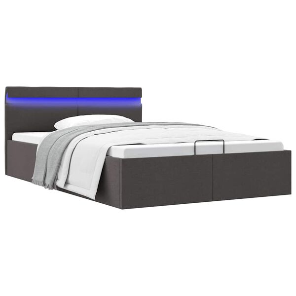 vidaXL Cama canap&eacute; hidr&aacute;ulica de almacenaje sin colch&oacute;n gris 120x200cm