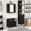 vidaXL Juego de muebles de ba&ntilde;o 3 pcs Roble Negro Madera contrachapada