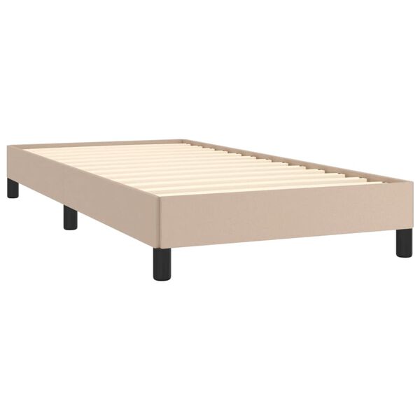 vidaXL Estructura cama sin colchón cuero sintético capuchino 90x190 cm