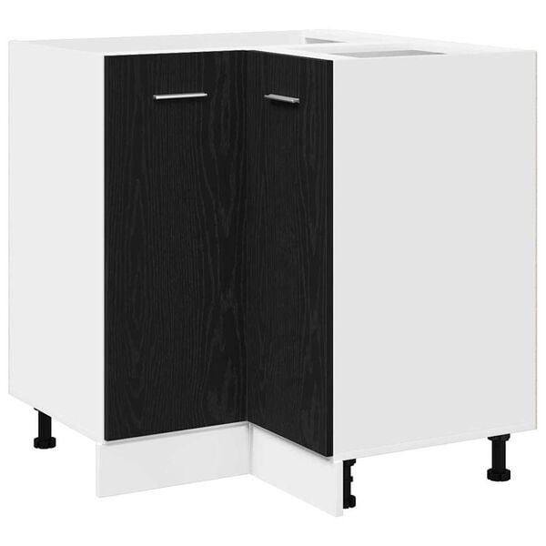 vidaXL Mueble colgante con estante Roble Negro 75,5 x 75,5 x 80,5 cm