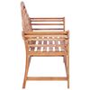 vidaXL Banco de jard&iacute;n madera maciza teca y coj&iacute;n blanco crema 120 cm