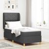 vidaXL Cama con Somier y Colch&oacute;n Gris Oscuro 90x190 cm de Tela tela