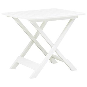 vidaXL Mesa de jard&iacute;n plegable de pl&aacute;stico blanco 79x72x70 cm