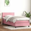 vidaXL Cama box spring con colch&oacute;n y LED terciopelo rosa 100x220 cm