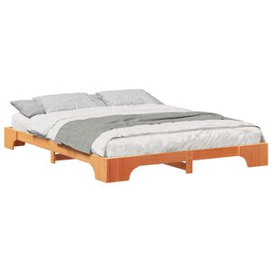 vidaXL Estructura de cama Marr&oacute;n 160 x 220 cm Madera de pino macizo