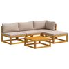 vidaXL Juego de Sof&aacute; 5 uds. Natural Madera de Acacia S&oacute;lida
