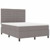 vidaXL Cama tipo Box Spring con colch&oacute;n Taup&eacute; 140 x 200 cm tela