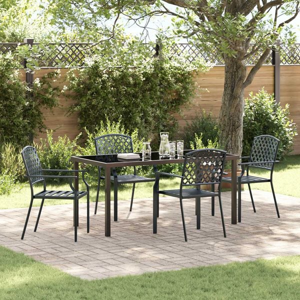 vidaXL Conjunto de Comedor de Jard&iacute;n 5 pcs Antracita