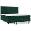 vidaXL Cama box spring con colch&oacute;n terciopelo verde oscuro 160x200 cm