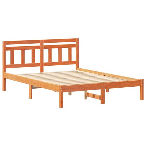 vidaXL Estructura de cama Marr&oacute;n 120 x 200 cm Madera de pino macizo