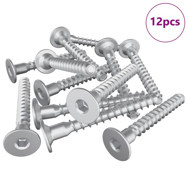 vidaXL Tornillos Confirmat 12 pcs Plateado &Oslash;5 x 40 mm Metal