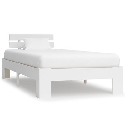 vidaXL Estructura de cama de madera maciza de pino blanco 90x200 cm