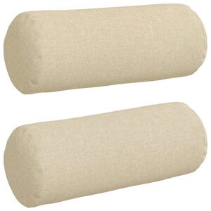 vidaXL Cojines Bolster 2 pcs Crema &Oslash; 15 x 40 cm tela