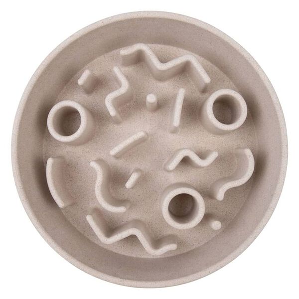 DISTRICT70 Comedero lento para perros bamb&uacute; color merengue 21 cm