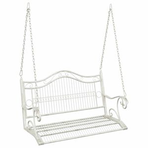 vidaXL Banco Columpio Acero 115 x 61 x 63 cm Blanco antiguo