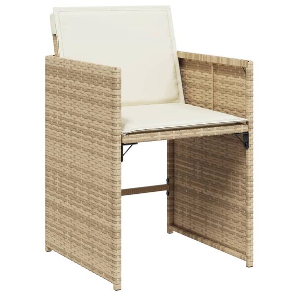vidaXL Set comedor de jard&iacute;n 17 pzas con cojines rat&aacute;n sint&eacute;tico beige