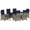 vidaXL Conjunto de Comedor de Jard&iacute;n 7 uds. Gris rat&aacute;n sint&eacute;tico
