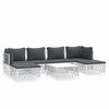 vidaXL Juego de muebles de jard&iacute;n 7 piezas con cojines acero blanco