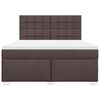 vidaXL Cama box spring con colch&oacute;n tela marr&oacute;n oscuro 180x200 cm