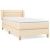 vidaXL Cama box spring con colch&oacute;n tela color crema 100x200 cm
