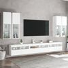 vidaXL Mueble de pared de TV con luces LED 7 piezas blanco
