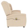 vidaXL Sillón reclinable de masaje de 3 plazas tela crema