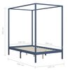 vidaXL Estructura de cama dosel 4 cajones madera pino gris 140x200 cm