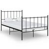 vidaXL Estructura de cama sin colch&oacute;n metal negro 120x200 cm