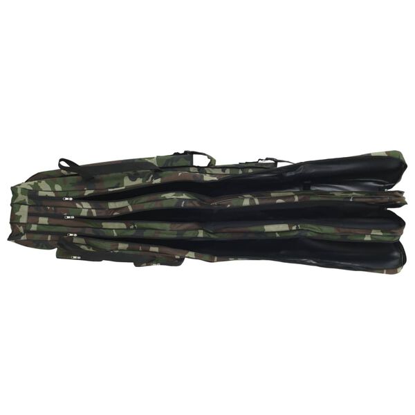 vidaXL Bolso para caña de pescar tela oxford verde camuflaje 150 cm