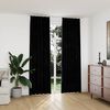 vidaXL Cortinas opacas con ganchos 2 uds terciopelo negro 140x245 cm