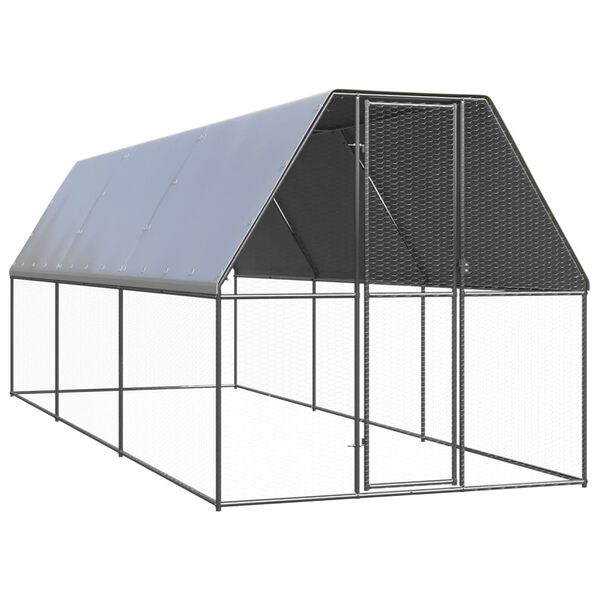 vidaXL Jaula gallinero de acero galvanizado 2x6x2 m