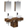 vidaXL Juego de Muebles de Ba&ntilde;o 5 pcs Roble Ahumado