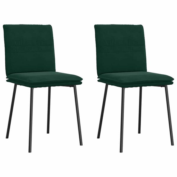 vidaXL Sillas de comedor 2 unidades terciopelo verde oscuro