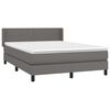 vidaXL Cama box spring con colch&oacute;n cuero sint&eacute;tico gris 140x190 cm