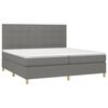 vidaXL Cama box spring con colch&oacute;n tela gris oscuro 200x200 cm