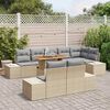 vidaXL Conjunto de sof&aacute; de jard&iacute;n 9 pcs Beige Polirat&aacute;n