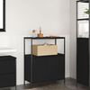 vidaXL Mueble de ba&ntilde;o con estantes roble negro 76,5x35x95 cm