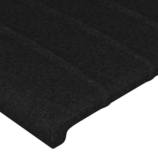 vidaXL Cabecero de cama de tela negro 160x5x118/128 cm