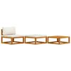 vidaXL Muebles de jardín 3 pzas cojines crema madera maciza de acacia