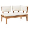 vidaXL Banco de jard&iacute;n 2 pcs Crema y marr&oacute;n Madera maciza de Teca