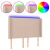 vidaXL Cabecero con LED cuero sint&eacute;tico capuchino 147x16x118/128cm