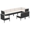 vidaXL Set de muebles de jard&iacute;n 9 pzas cojines rat&aacute;n sint&eacute;tico negro