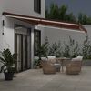 vidaXL Toldo retr&aacute;ctil autom&aacute;tico con luces LED marr&oacute;n 500x350 cm